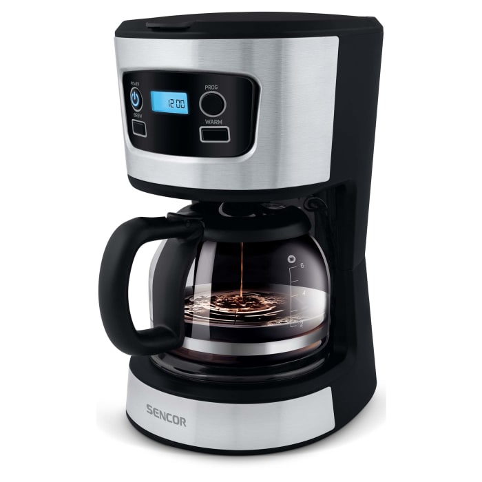 ყავის აპარატი Sencor SCE 3700BK Coffee Maker, 0.75 Litre Water Tank, Glass Kettle, 700watt, 210 × 195 × 265, 1,3kg