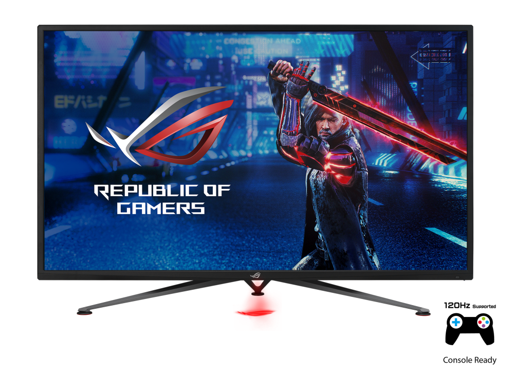 Gaming მონიტორი Asus ROG Strix XG438QR 43 Curved VA, 3840x2160, 16:9, 4ms 120Hz, 178°/178°, 600cd/㎡, 4000:1, 1073.7M (10 bit) 1xDP,3xHDMI, 3xUSB 3.2, SPK 10Wx2, Audio, 3Yr