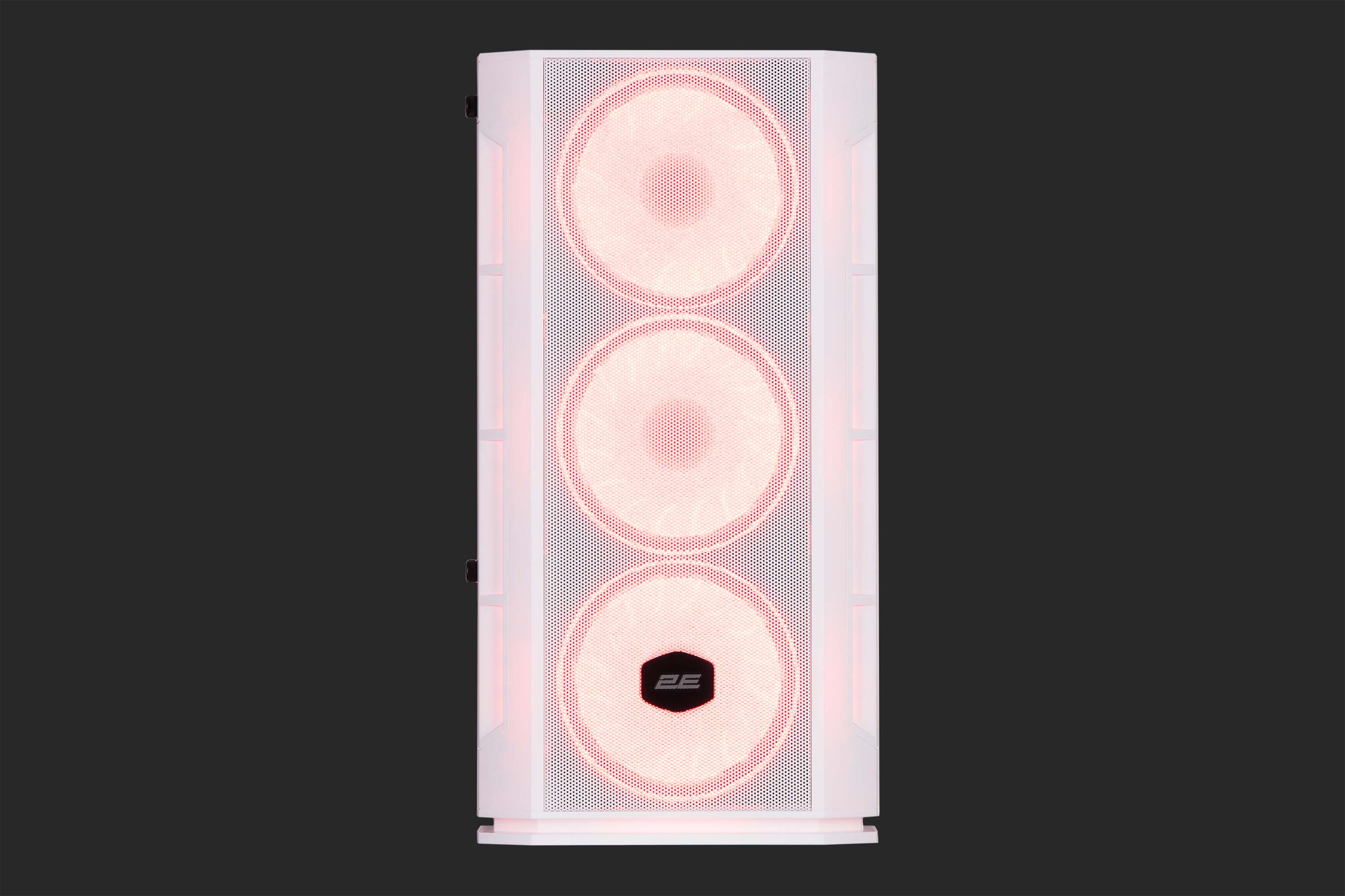 ქეისი 2E Gaming Computer case Calleo GB700W, without PSU, 2xUSB 3.0, 1xUSB 2.0, 4x120mm ARGB, controller with remote, TG Side Window, mATX, White