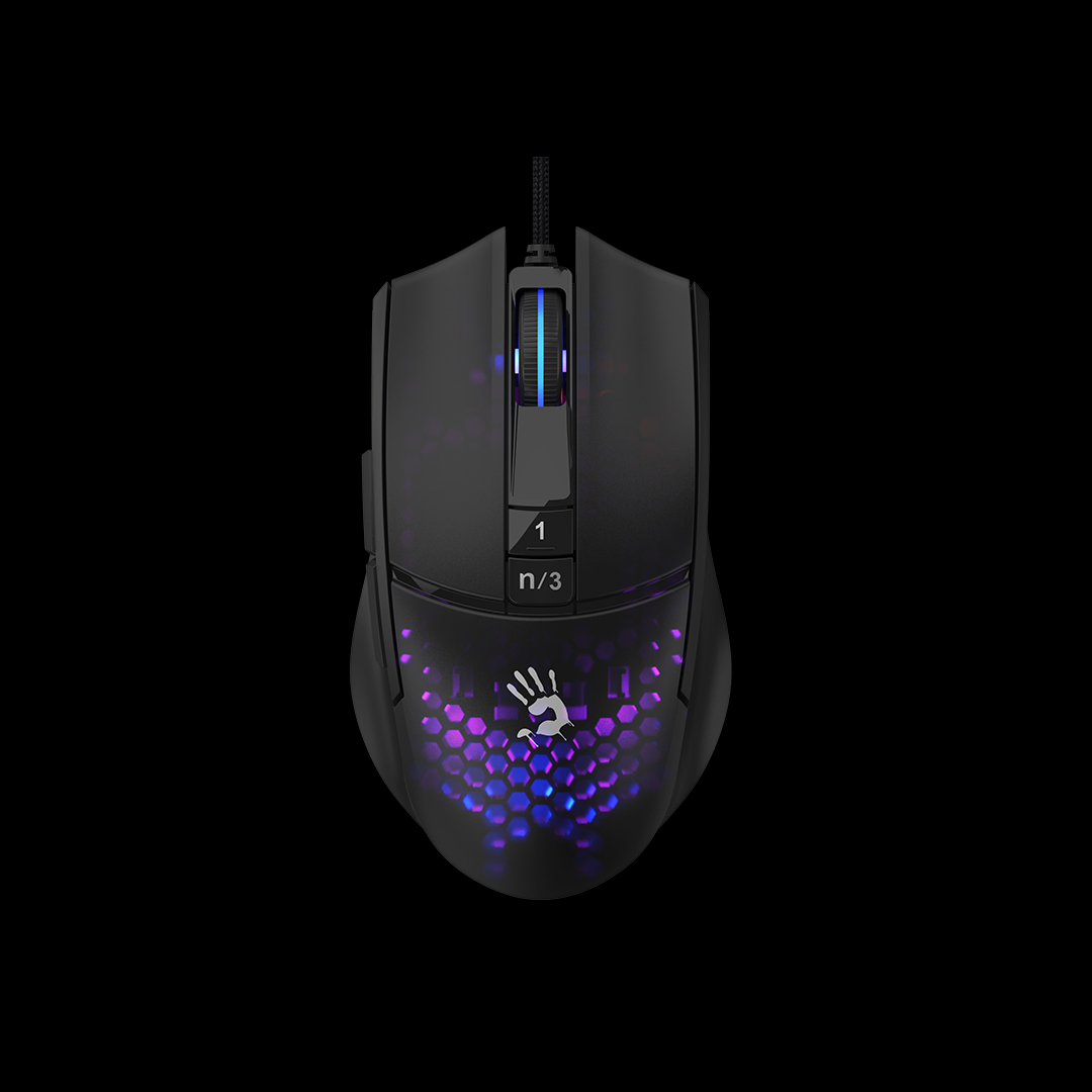 მაუსი Bloody L65 Max RGB Light Weight Gaming Mouse USB (Honeycomb) Activated | MAX BC3332-A 12K Sensor | 100~12,000 CPI | 8000 fps | 250 ips | 125~2000 Hz | 1 ms