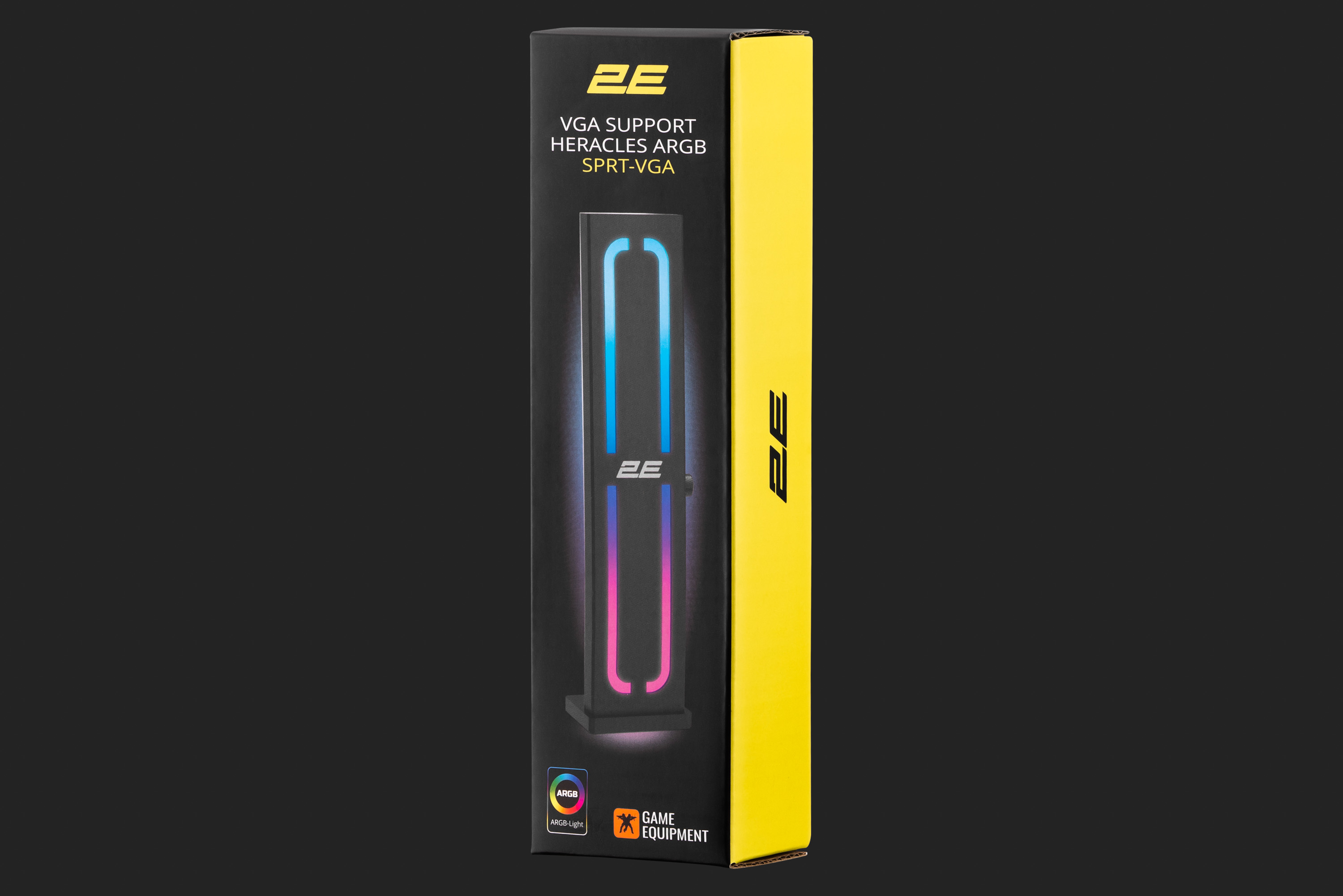 ვიდეო ბარათის დამჭერი 2E GAMING VGA support Heracles ARGB SPRT-VGA 5V 0.3A 1.5W 3pin ARGB Aluminum, black | Dimentions, mm 180x44x35 | 3pin+5V 3pin RGB Aura, 500mm | Power, W 1.5