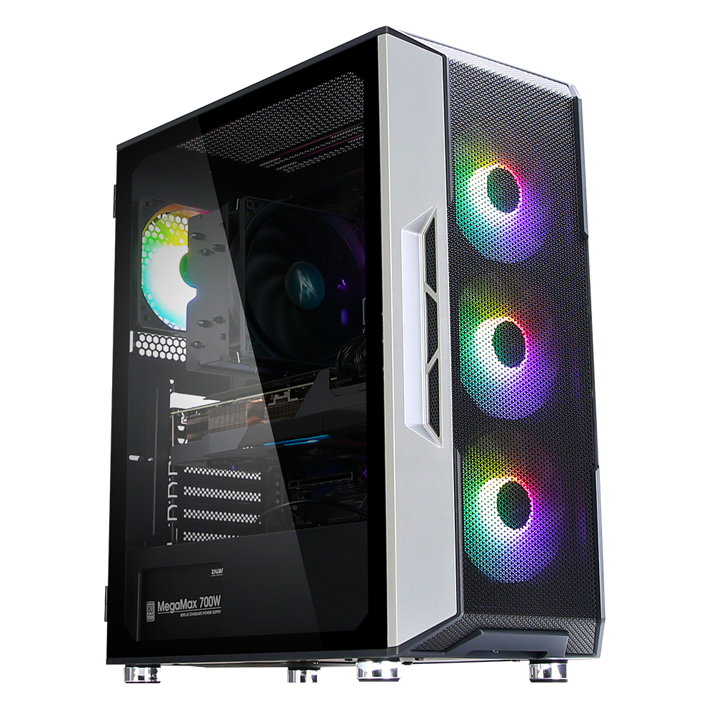 ქეისი Zalman Computer case I3 Neo TG, without PSU, 1xUSB3.0, 2xUSB2.0, 4x120mm RGB, TG Side/Front Panel, ATX, White
