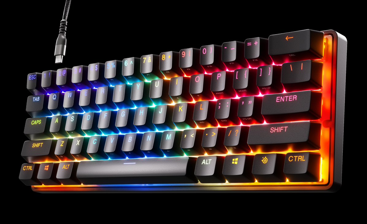 SteelSeries Keyboard mechanical Apex Pro Mini 61key, HyperMagnetic Switch, USB-A/WL, EN, RGB, black