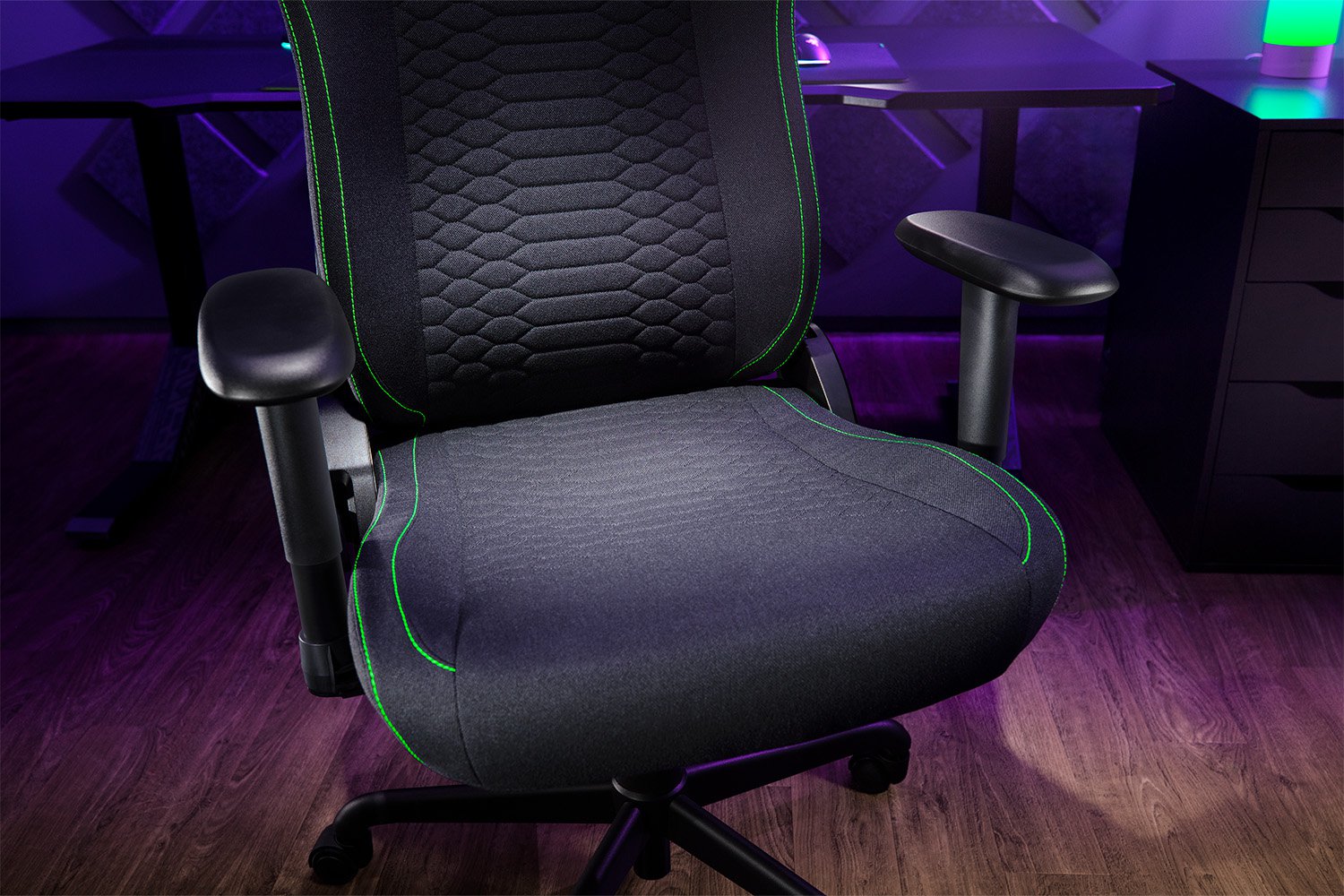 სავარძელი Razer Chair Iskur V2 X - Fabric, 2D-Armrests ,Black with Green THS (RZ38-05310100-R3G1)