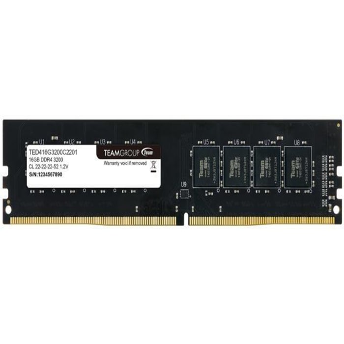 ოპერატიული მეხსიერება TEAMGROUP UDIMM 16GB  DDR4 ELITE DDR4 DESKTOP MEMORY 16GB(1x16GB) 3200MHz CL22 1.2 V (TED416G3200C2201)