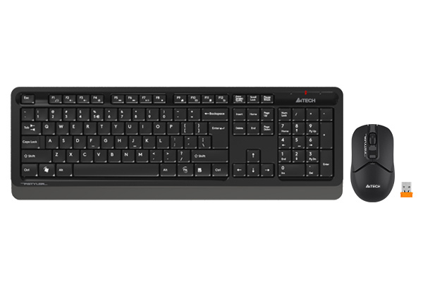 კლავიატურა და მაუსი A4tech FG1012S Fstyler Wireless Combo Set (FGK10+FG12S) Mouse Silent click, USB (Black) (US+Russian) | 