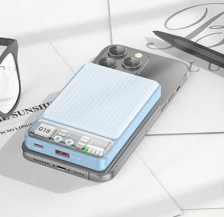 პორტატული დამტენი Hoco Q18 Tourer 22.5W fully compatible power bank with magnetic fast (10000mAh) blue (SKU: 605205)
