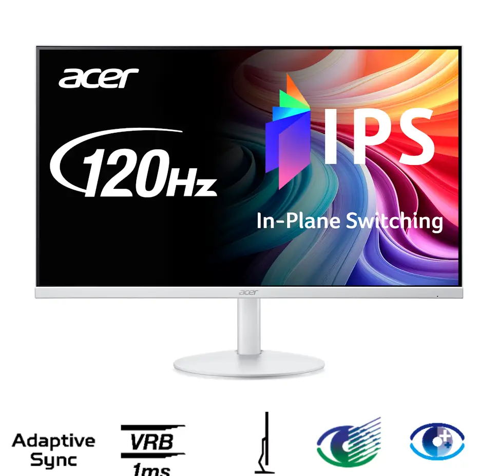 Gaming მონიტორი Acer SA243YG0wmix (UM.QS3EE.017) | 23.8" FHD 1 ms 120Hz , 250nits | Speakers 2W | Colour : White | VGA + HDMI |  3YrW